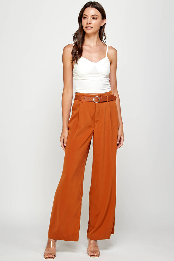WIDE LEG TROUSERS WITH BELT